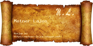 Metner Lajos névjegykártya